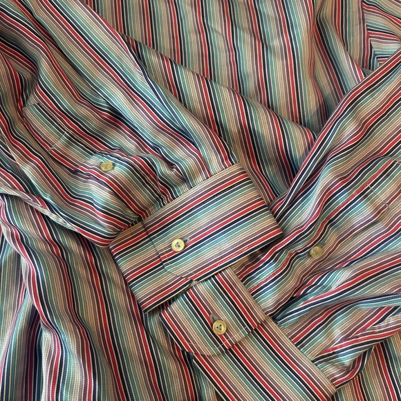 Robert Graham Long Sleeves Striped Multicolor Shirt Size 48 US 2XL - Picture 3 of 6